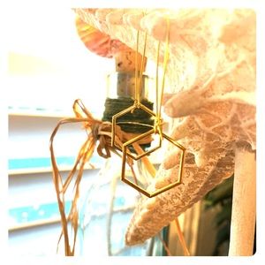 Unique Handmade Gold tone Honeycomb earrings